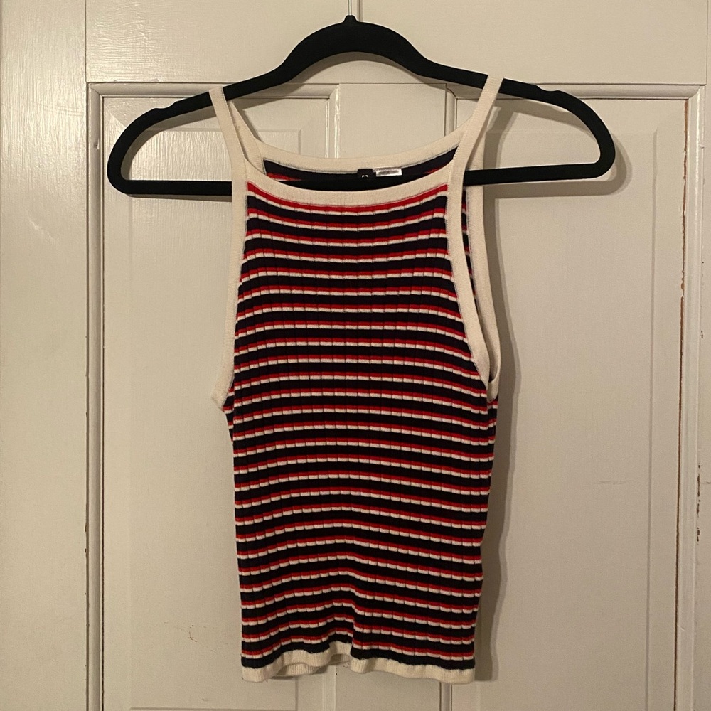 DIVIDED Red, White, and Navy Blue Crop Top sz M